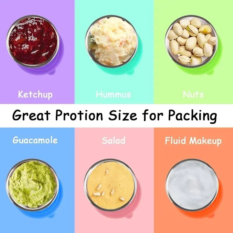 Stainless Steel Sauce Cup With Lid Portable Container 11