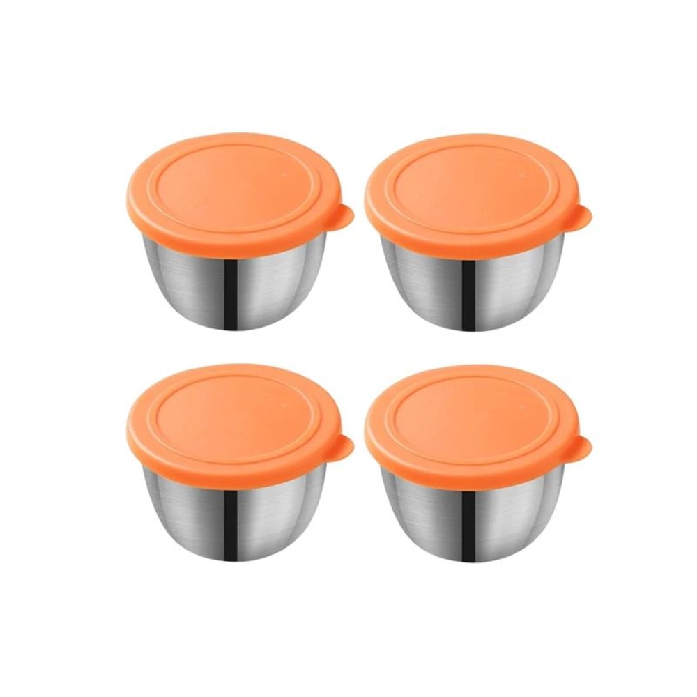 Stainless Steel Sauce Cup With Lid Portable Container 16