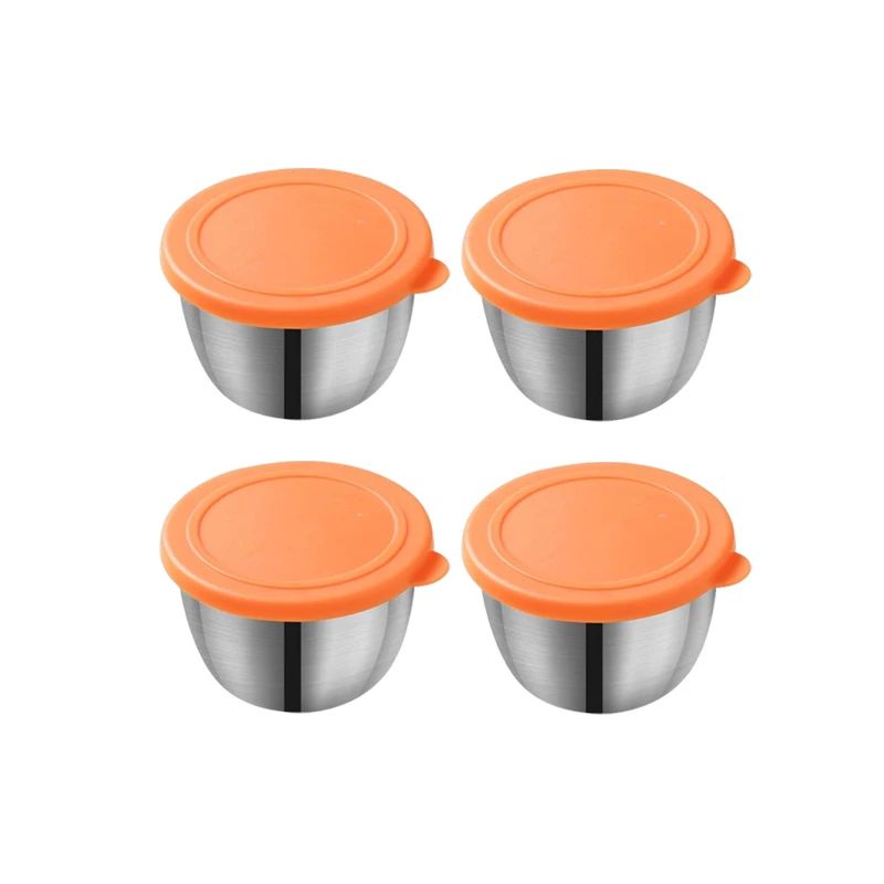 Stainless Steel Sauce Cup With Lid Portable Container 16