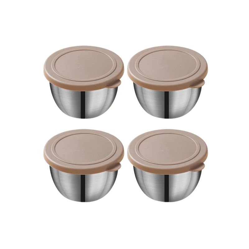 Stainless Steel Sauce Cup With Lid Portable Container 13