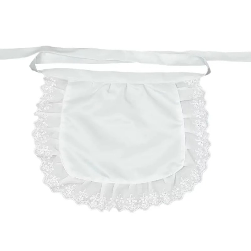 Elegant Ruffled Half Length Maid Kitchen Apron 8