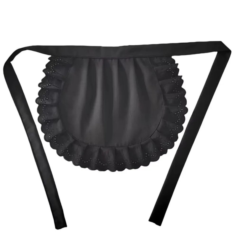 Elegant Ruffled Half Length Maid Kitchen Apron 9