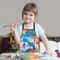 Kids Waterproof Painting Apron With Sleeves 2