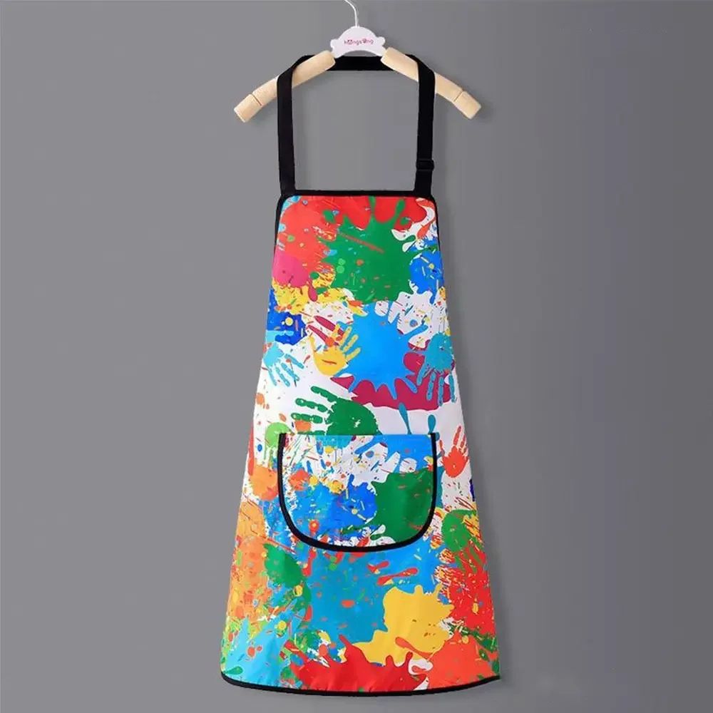 Kids Waterproof Painting Apron With Sleeves 8
