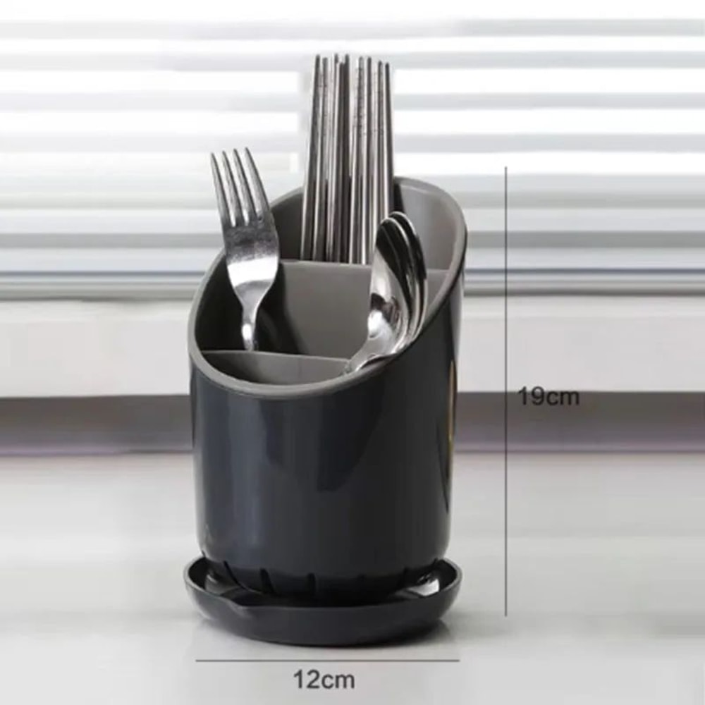Cutlery Storage Holder With Drain Tray Organizer 10