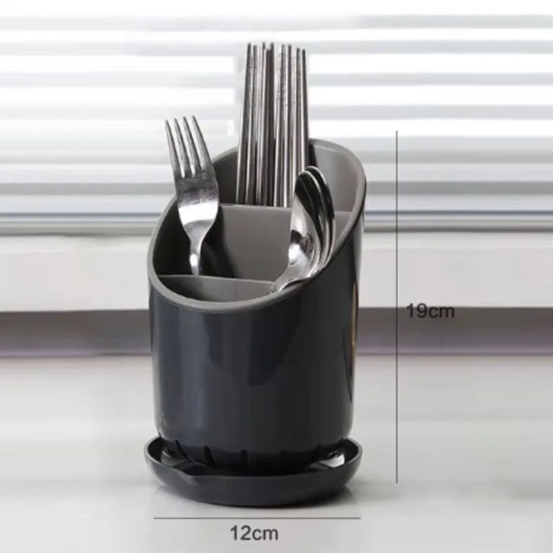 Cutlery Storage Holder With Drain Tray Organizer 10