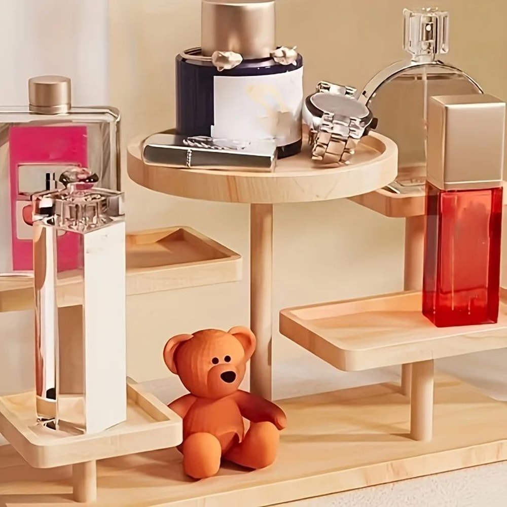 Multi Layer Wooden Display Rack Jewelry Organizer 4