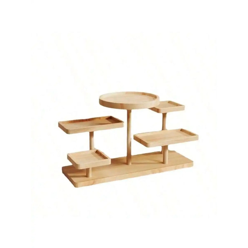 Multi Layer Wooden Display Rack Jewelry Organizer 8