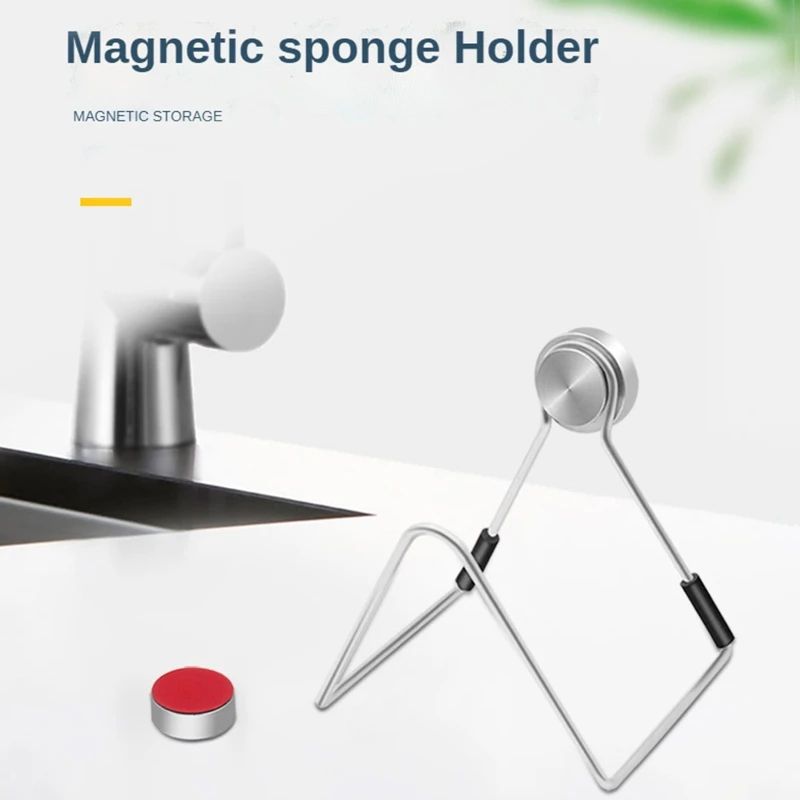 Magnetic Stainless Steel Sponge Holder For Kitchen Sink 0