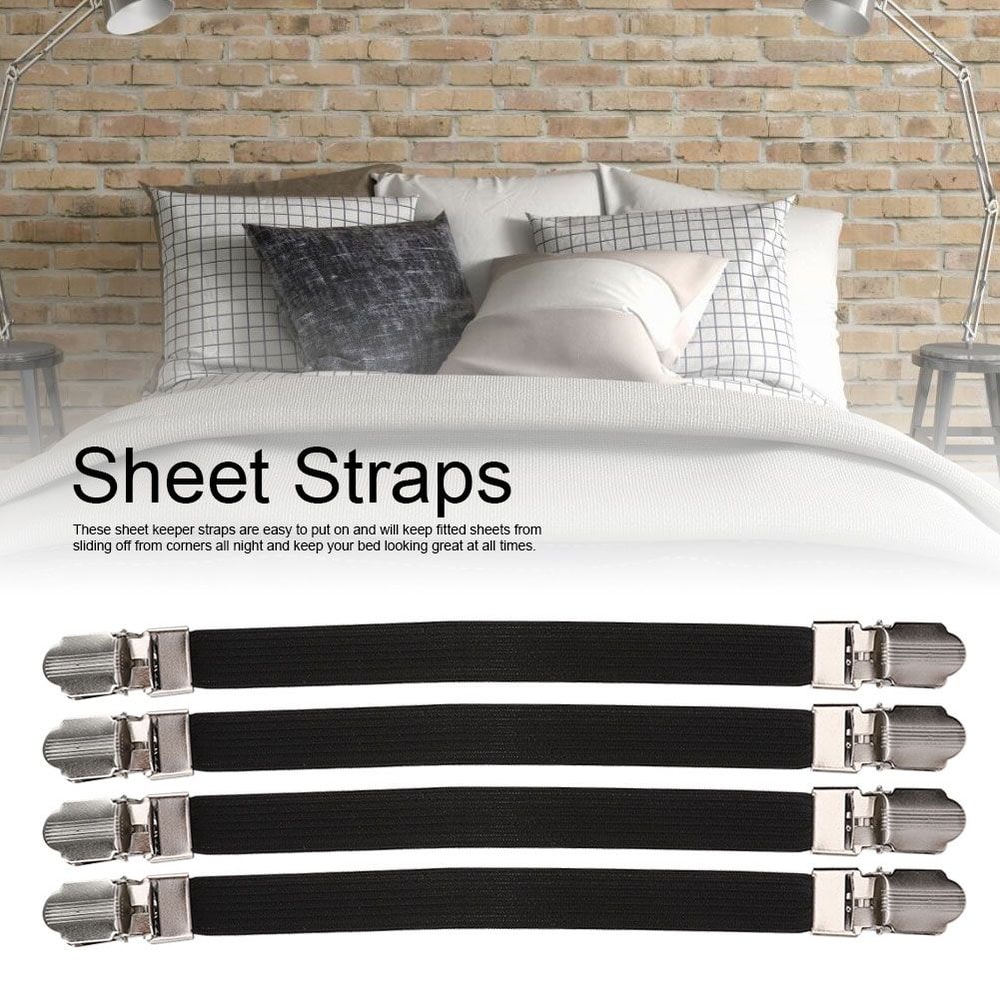 Elastic Bed Sheet Grippers Double Head Clips Set Of 4 7
