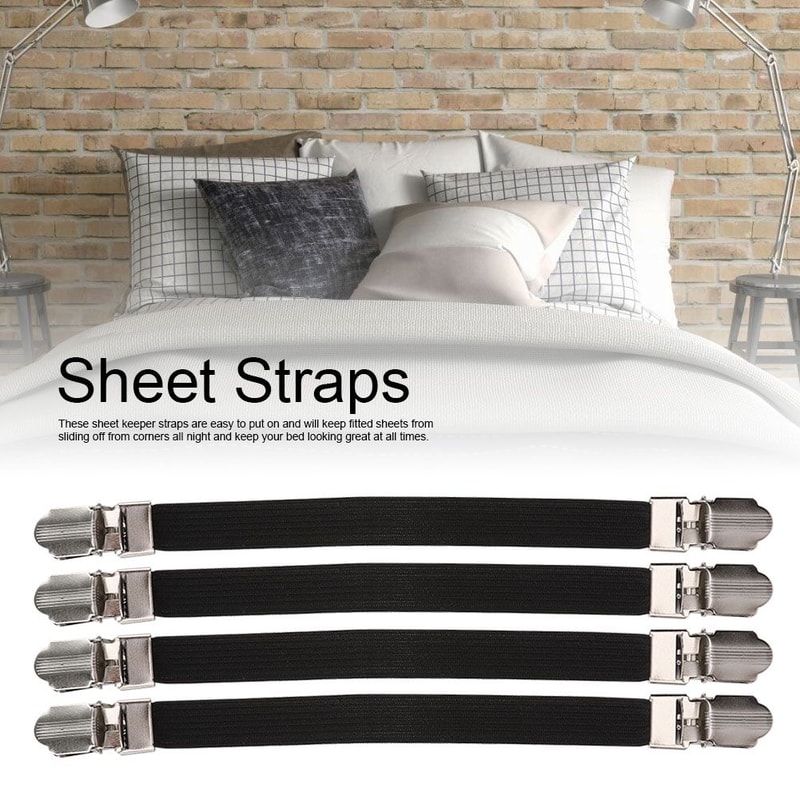 Elastic Bed Sheet Grippers Double Head Clips Set Of 4 7