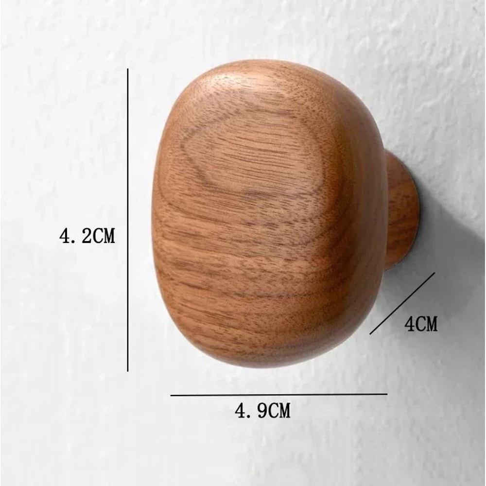 Scandinavian Wooden Wall Hook Pebble Style Coat Hanger 9