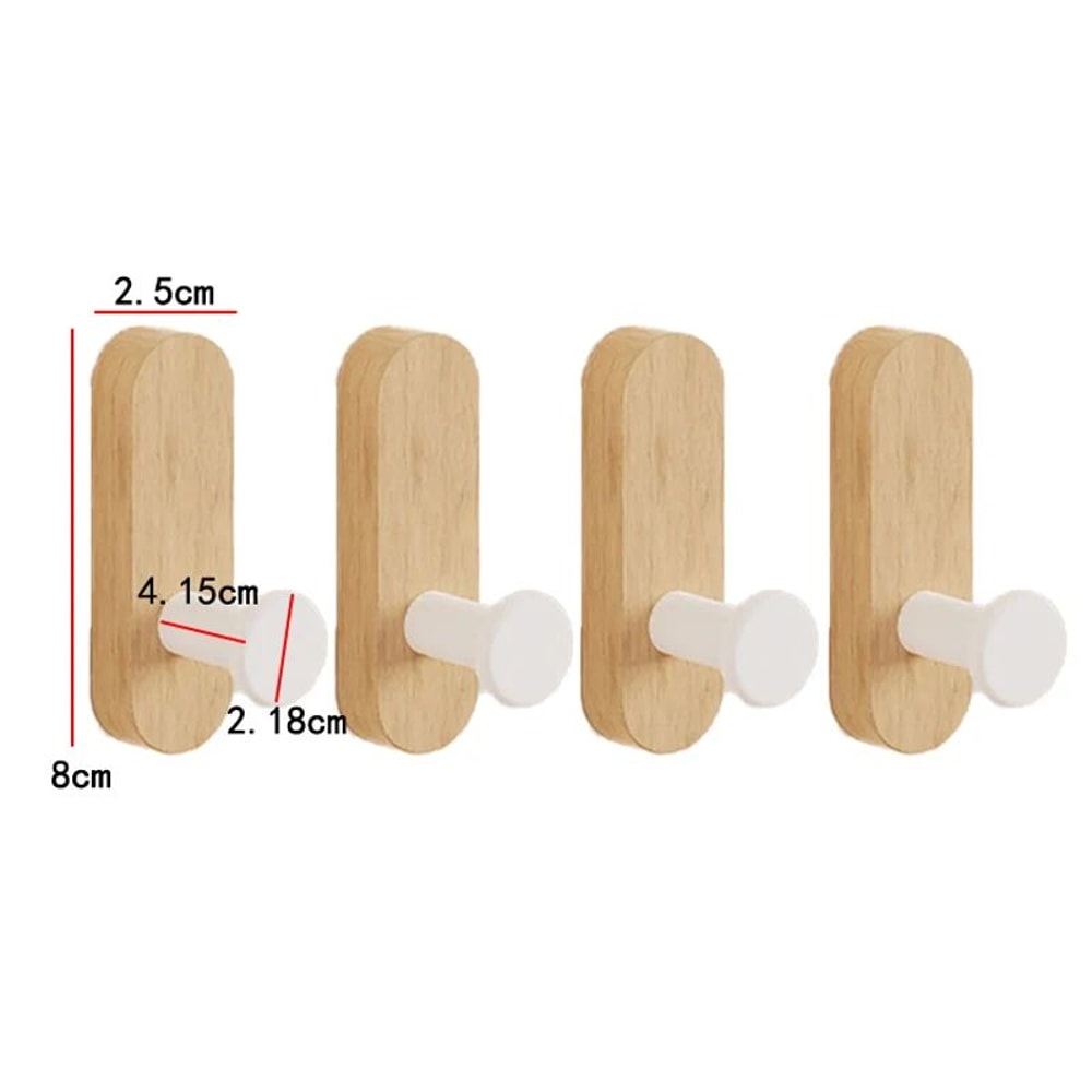 Scandinavian Wooden Wall Hook Pebble Style Coat Hanger 7