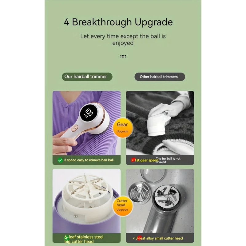 Electric Lint Remover USB Rechargeable Fabric Shaver 6