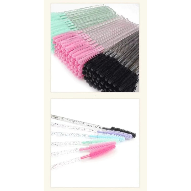 Crystal Eyelash Brush Spoolie Set Disposable Makeup Tool 8
