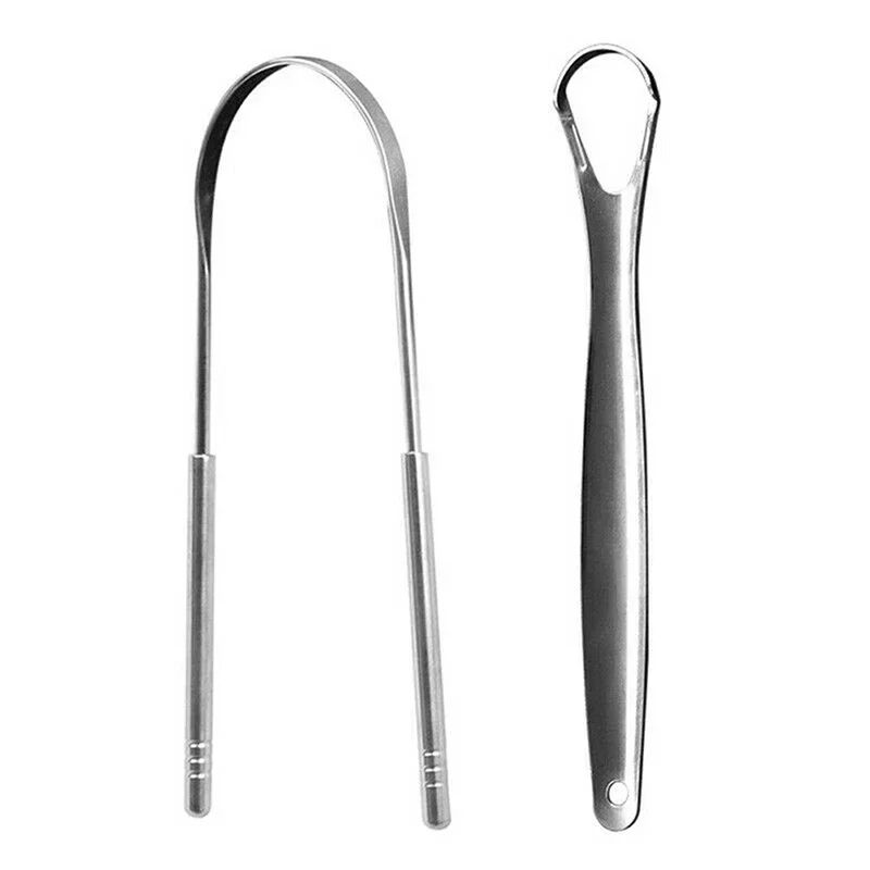 Stainless Steel Tongue Scraper Oral Cleaner Tool 0