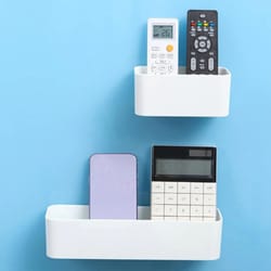wall mounted storage organizer box adhesive shelf rack