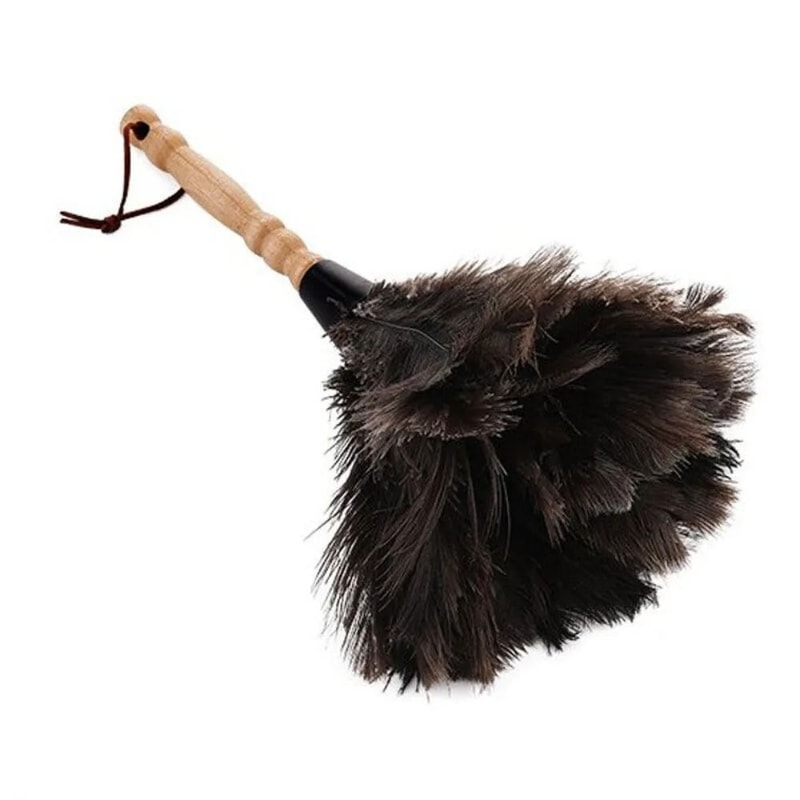 Ostrich Feather Duster Wooden Handle Household Cleaner 8