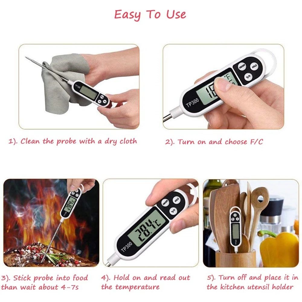 Digital Food Thermometer Probe For Meat BBQ Cooking 3
