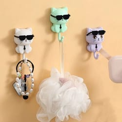 cartoon cat wall hooks waterproof decorative sticky hooks