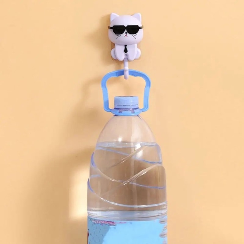 Cartoon Cat Wall Hooks Waterproof Decorative Sticky Hooks 9