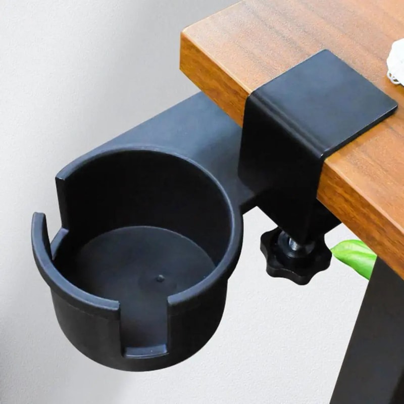 Under Desk Cup Holder Rotating Clip On Mug Holder 3