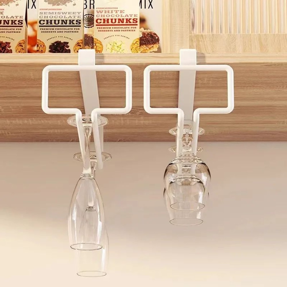 Under Cabinet Wine Glass Holder Metal Hanging Rack 2