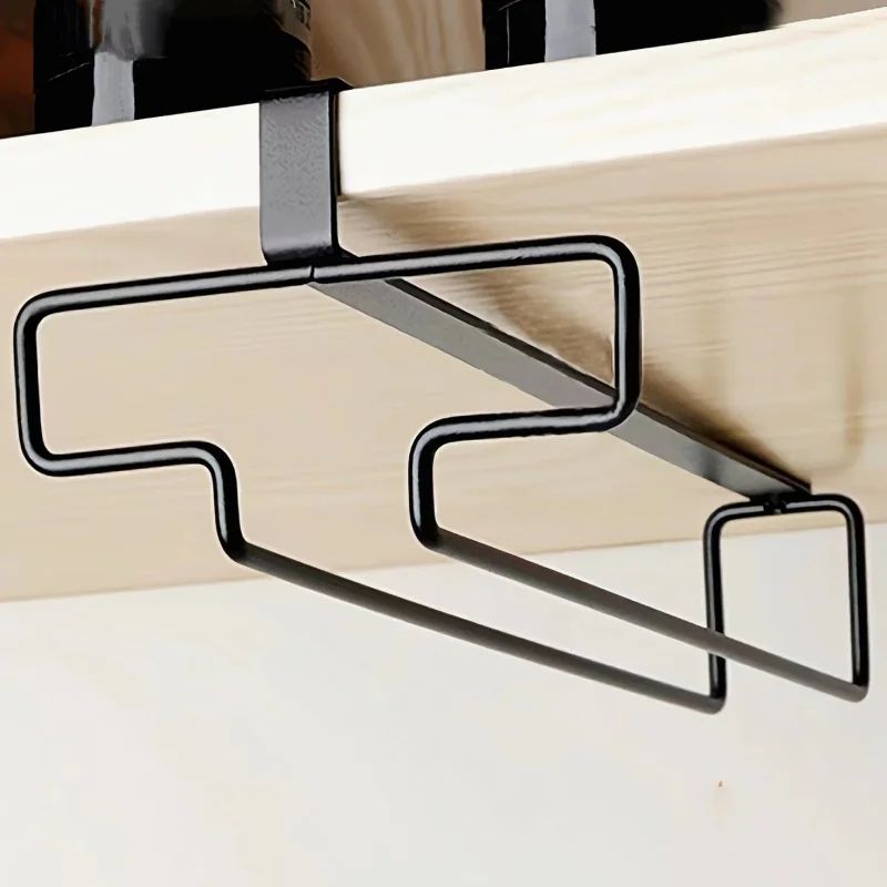 Under Cabinet Wine Glass Holder Metal Hanging Rack 7
