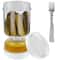 Pickle Jar With Strainer Fork Dry Wet Separator Container 0