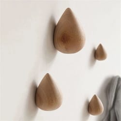 natural wood wall mounted coat hook hanger