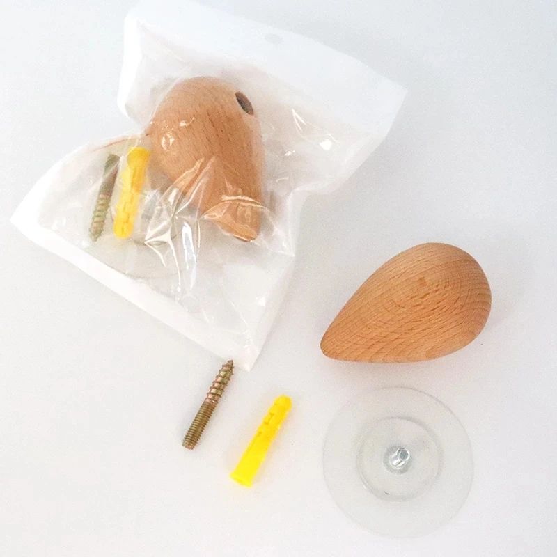 Natural Wood Wall Mounted Coat Hook Hanger 4