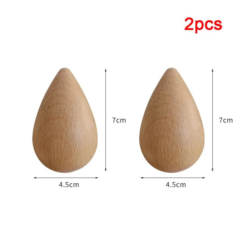 Natural Wood Wall Mounted Coat Hook Hanger 6