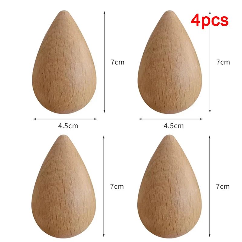 Natural Wood Wall Mounted Coat Hook Hanger 7