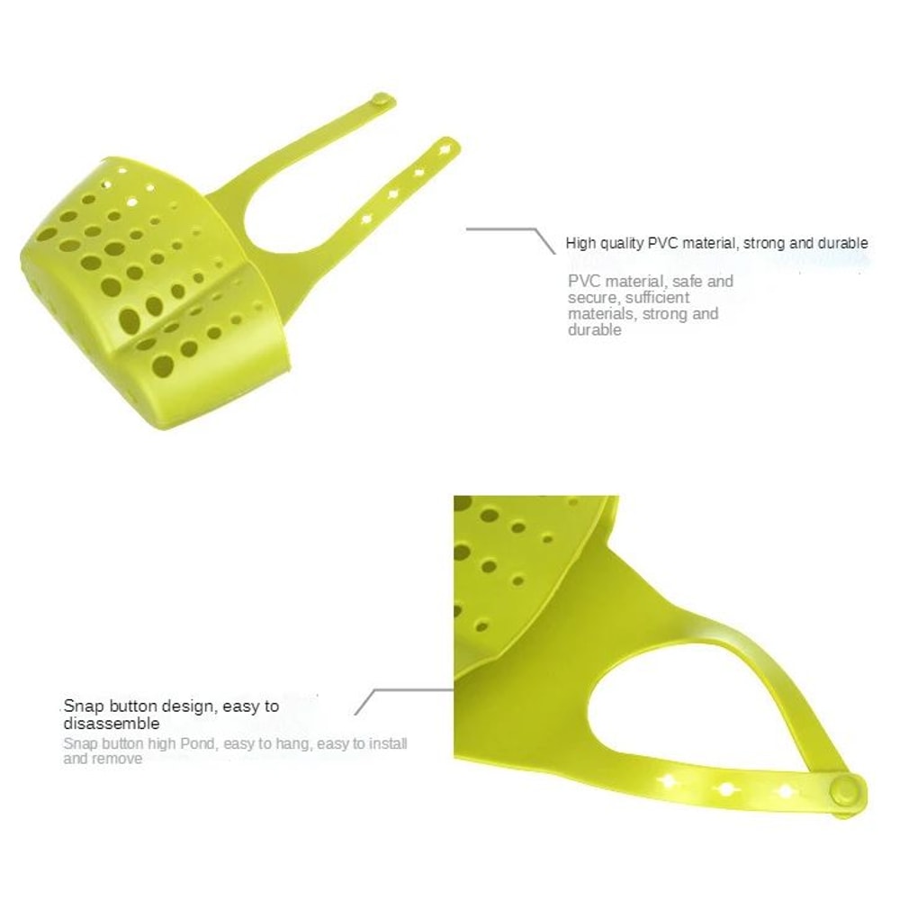 Faucet Hanging Sink Shelf Sponge Soap Drain Holder 7