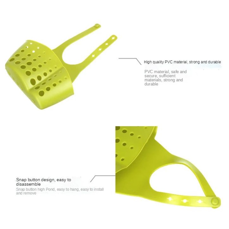 Faucet Hanging Sink Shelf Sponge Soap Drain Holder 7