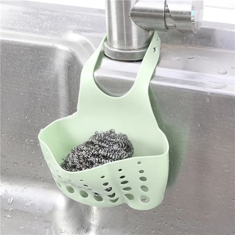 Faucet Hanging Sink Shelf Sponge Soap Drain Holder 11
