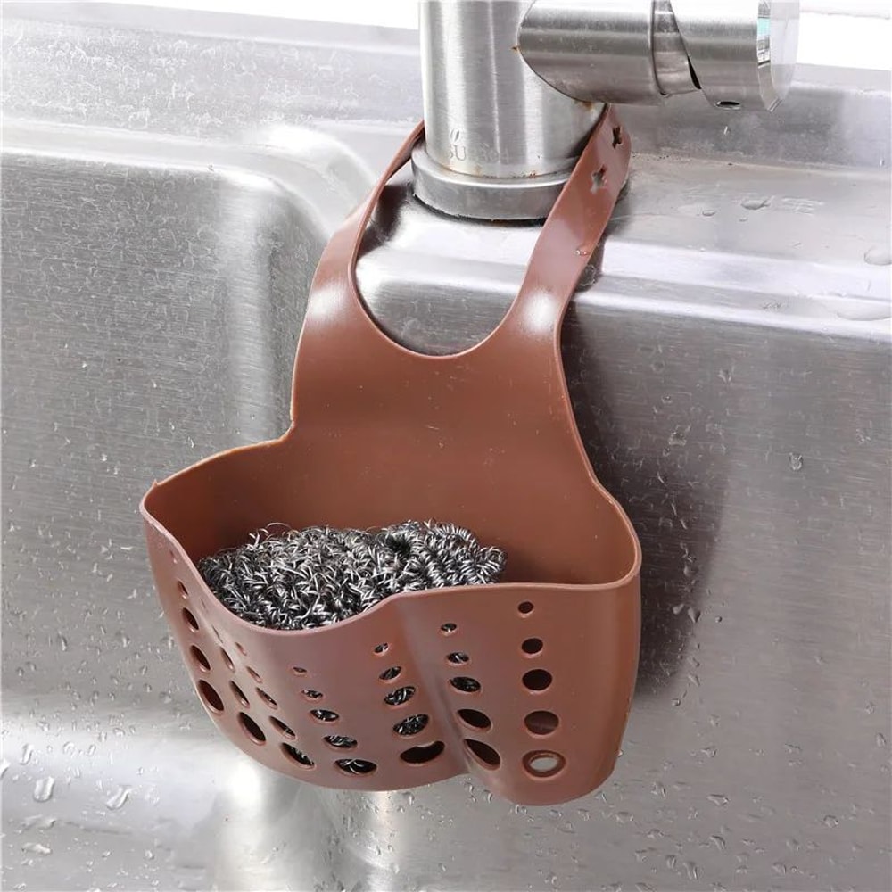 Faucet Hanging Sink Shelf Sponge Soap Drain Holder 13