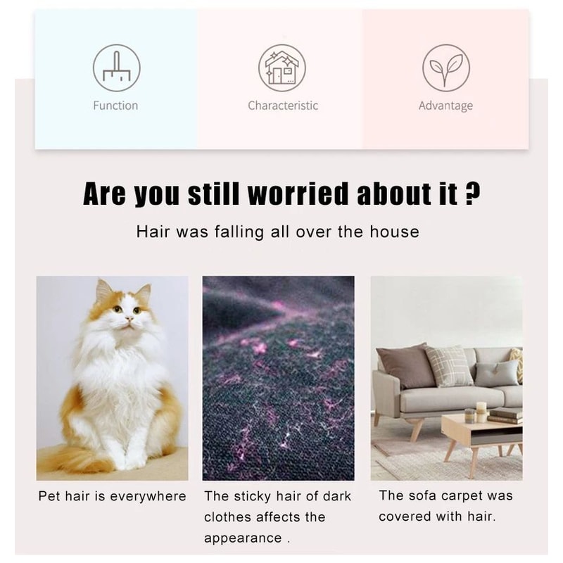 Reusable Pet Hair Remover Brush With Self Cleaning Base 7