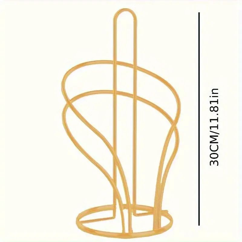 Elegant Gold Metal Paper Towel Holder With Stable Base 9