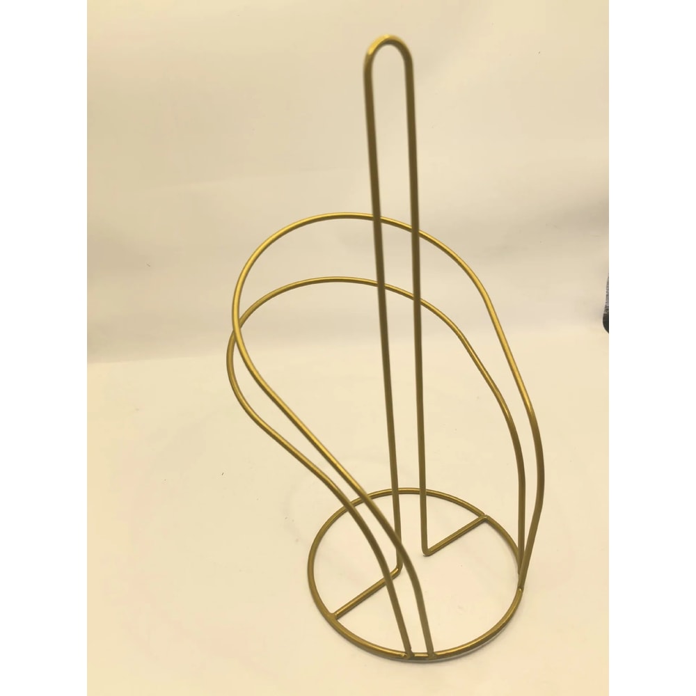 Elegant Gold Metal Paper Towel Holder With Stable Base 7