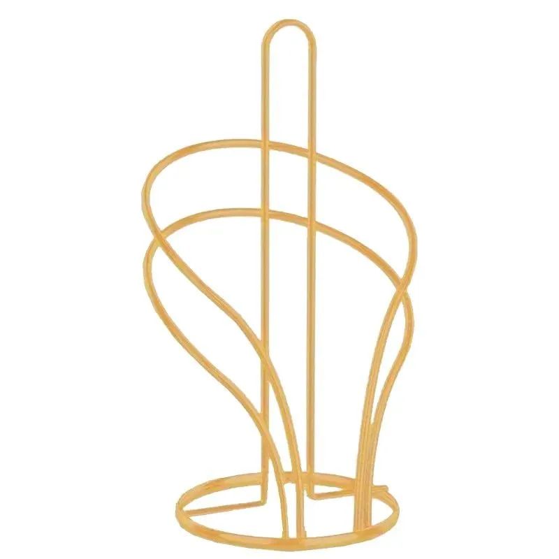 Elegant Gold Metal Paper Towel Holder With Stable Base 8