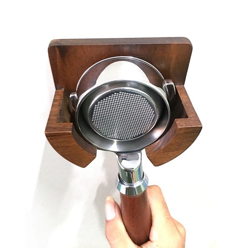 Wood Espresso Portafilter Holder Wall Mounted Rack 4