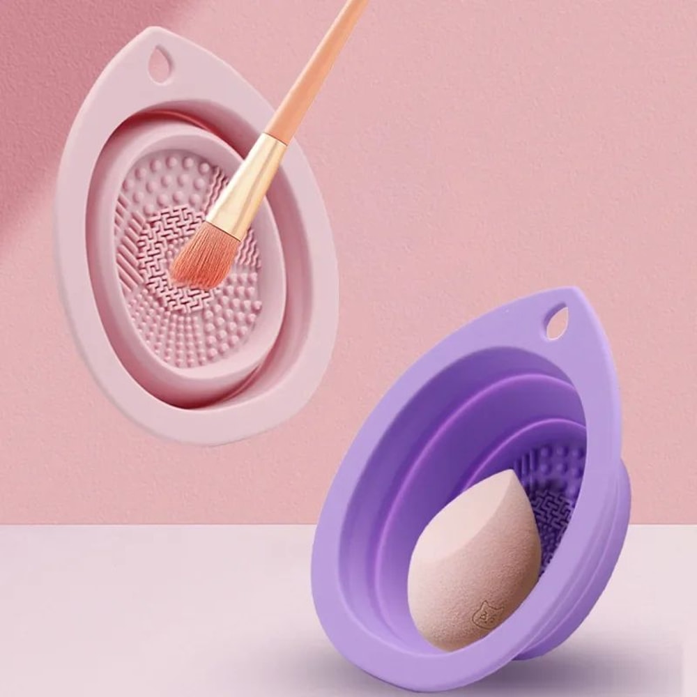 Foldable Silicone Makeup Brush Cleaner Bowl 1
