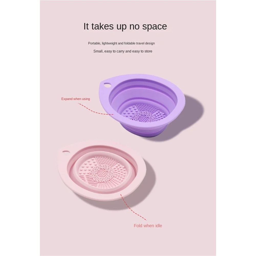 Foldable Silicone Makeup Brush Cleaner Bowl 8