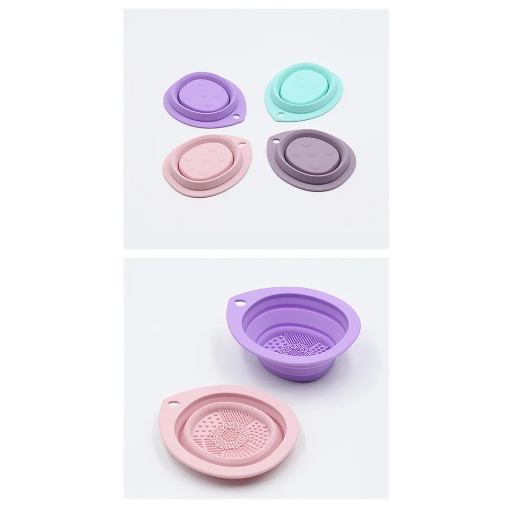 Foldable Silicone Makeup Brush Cleaner Bowl 11
