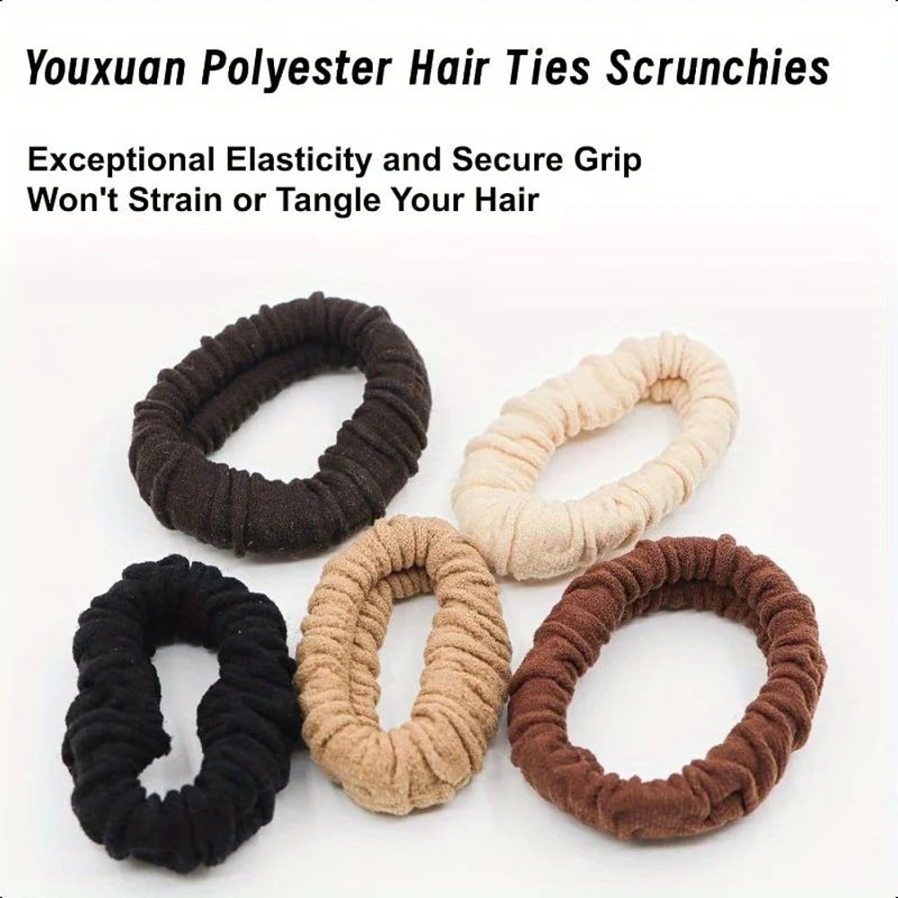 Soft Polyester Hair Ties No Damage Scrunchies 2