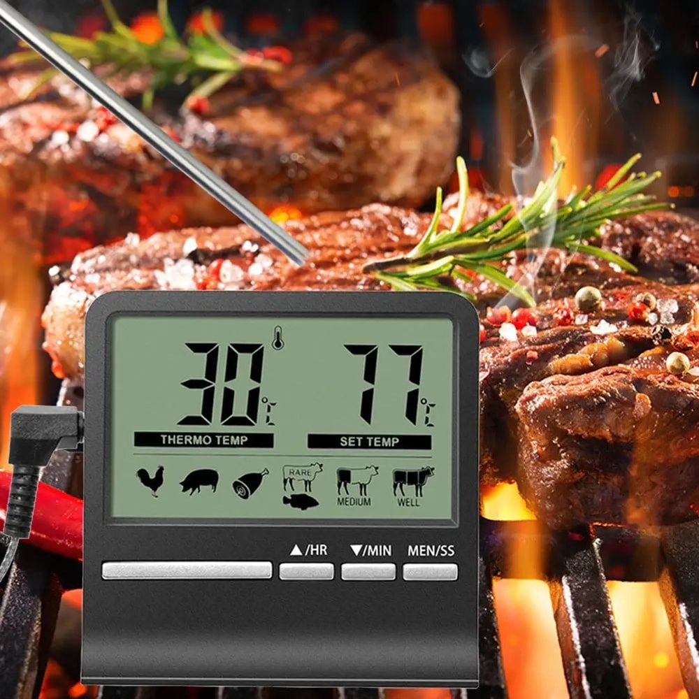Digital Food Thermometer With Probe And LCD Display 1
