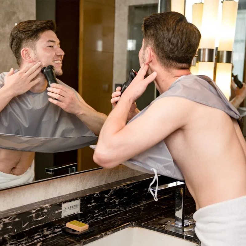 Foldable Beard Shaving Apron Hair Catcher For Men 5