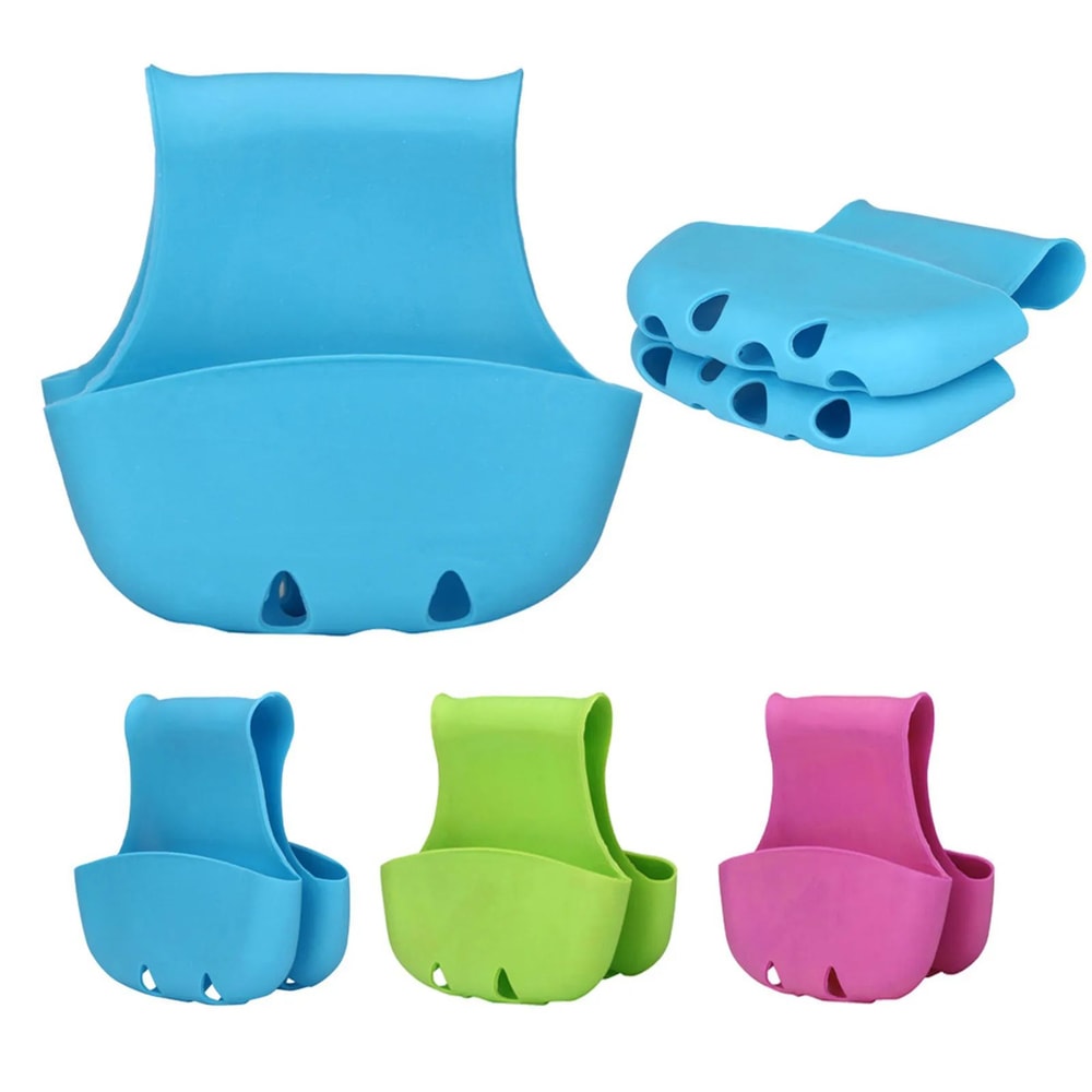 Double Sink Saddle Sponge Holder Kitchen Caddy Organizer 2