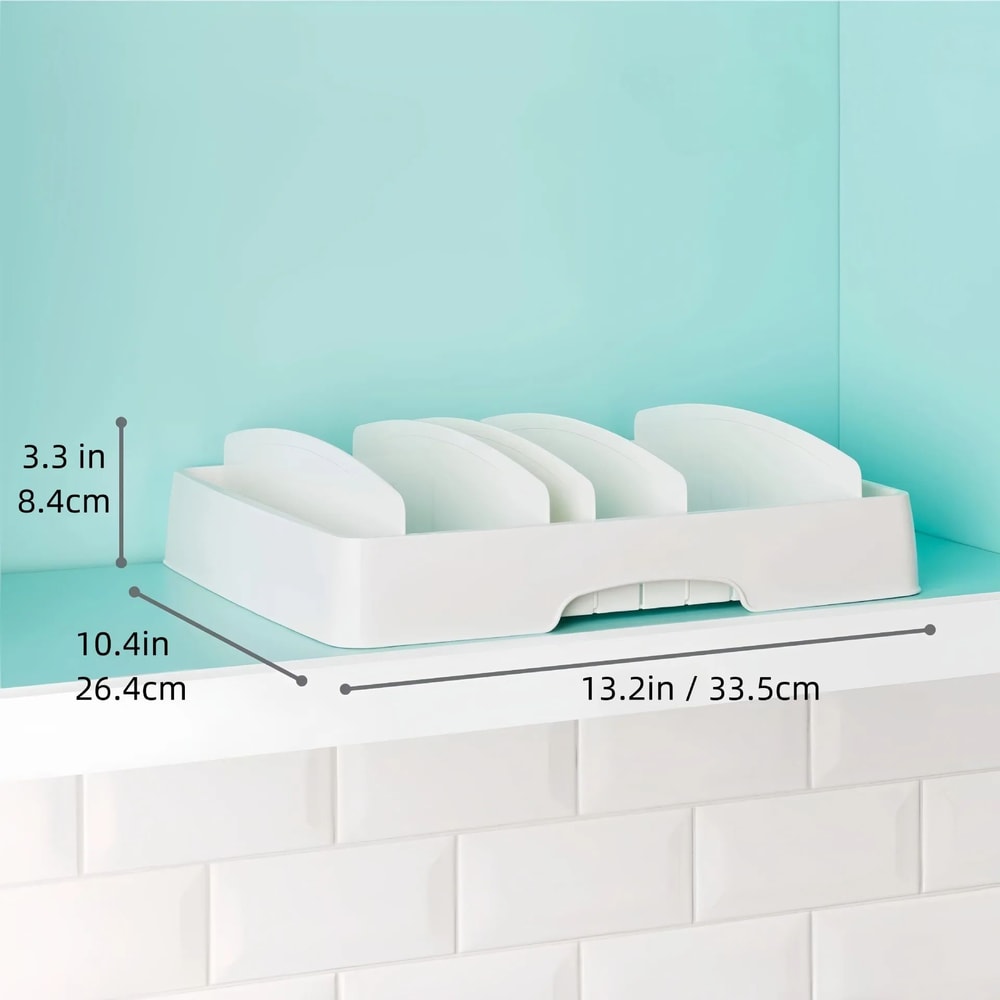 Food Container Lid Organizer Rack With Compartments 2